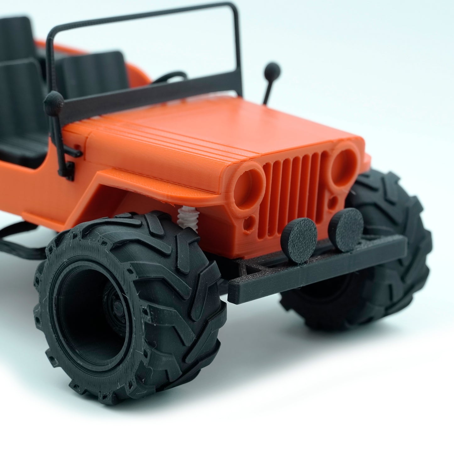 3D Printed Jeep Model Matt Black & Red