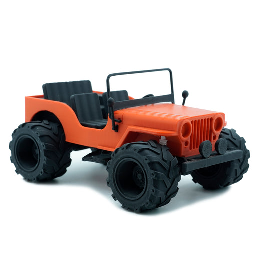 3D Printed Jeep Model Matt Black & Red