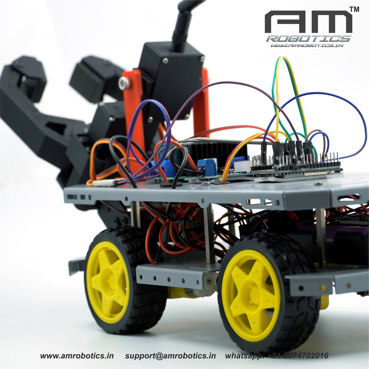 AM ROBOTICS ESP32-CAM Based Pick and Place surveillance Robot Kit