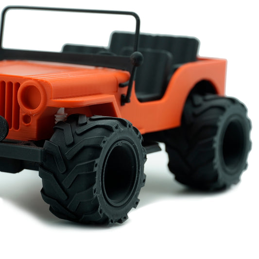 3D Printed Jeep Model Matt Black & Red