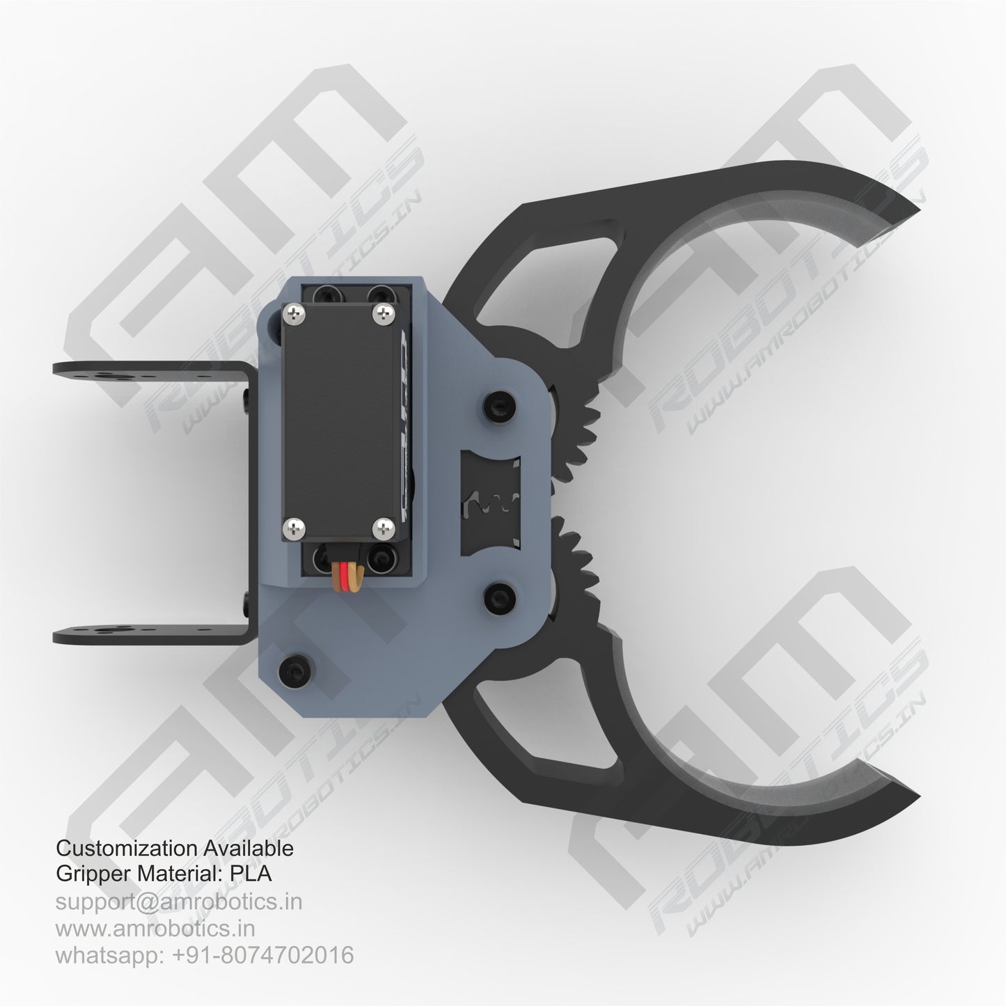 3D Printed Robotic Arm Gripper with MG996R Servo Motor Mount Model 3