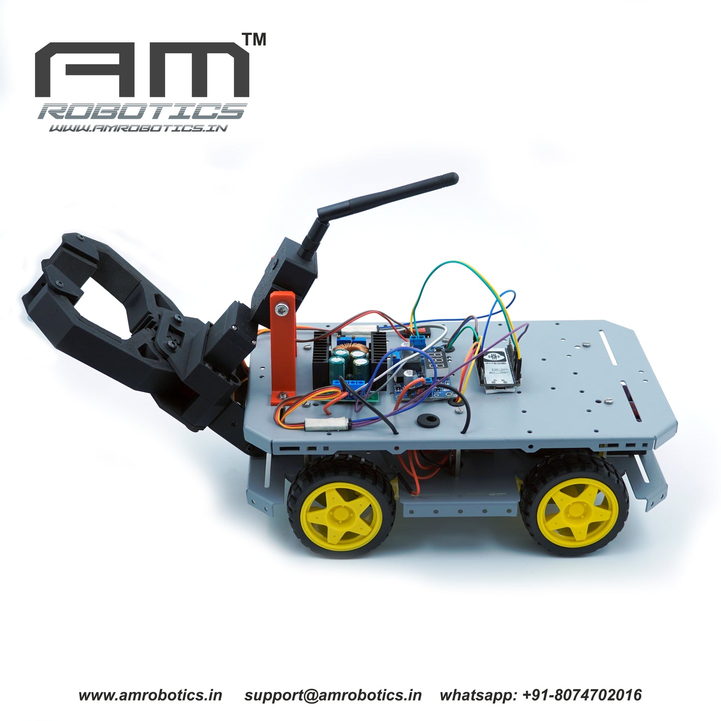 AM ROBOTICS ESP32-CAM Based Pick and Place surveillance Robot Kit