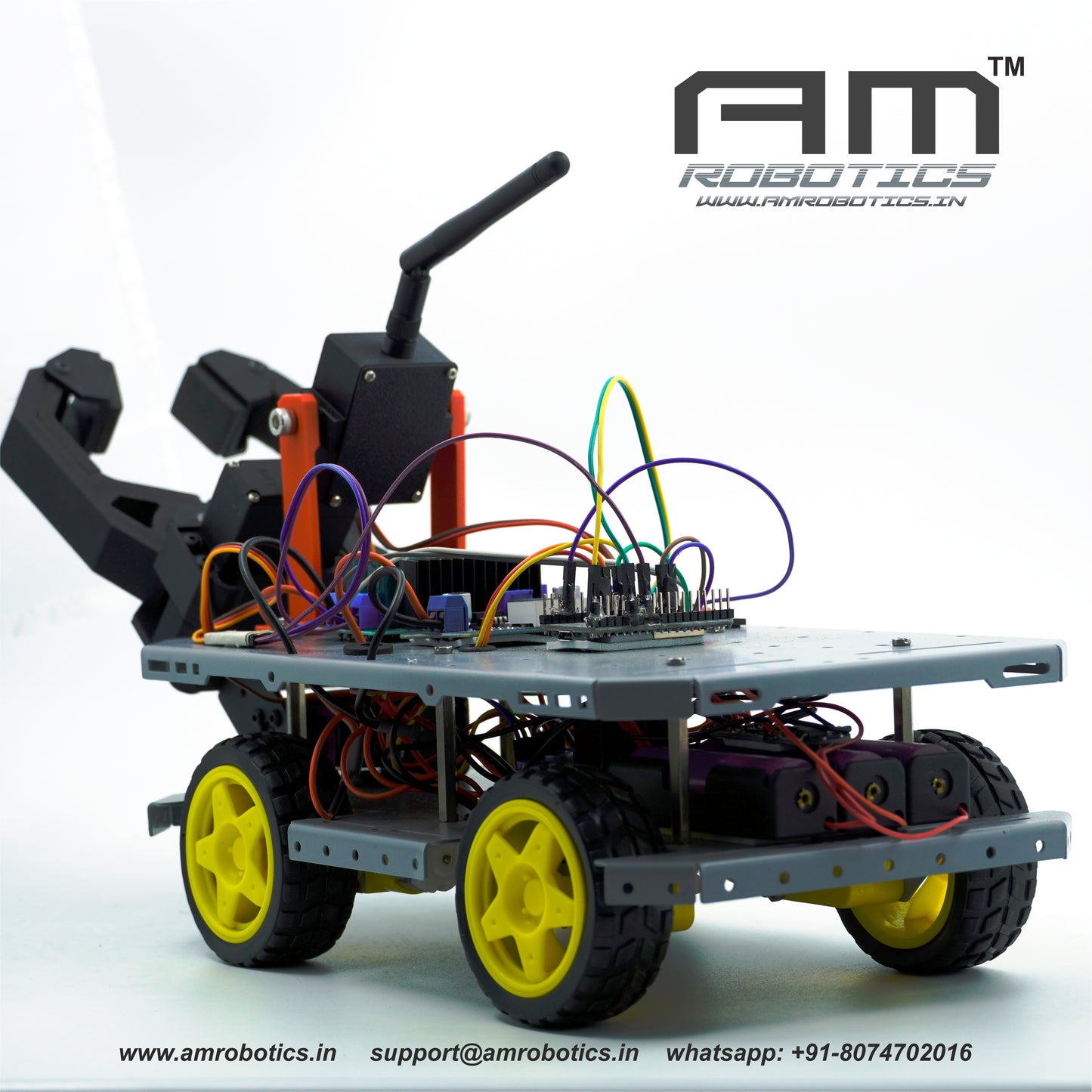 AM ROBOTICS ESP32-CAM Based Pick and Place surveillance Robot Kit