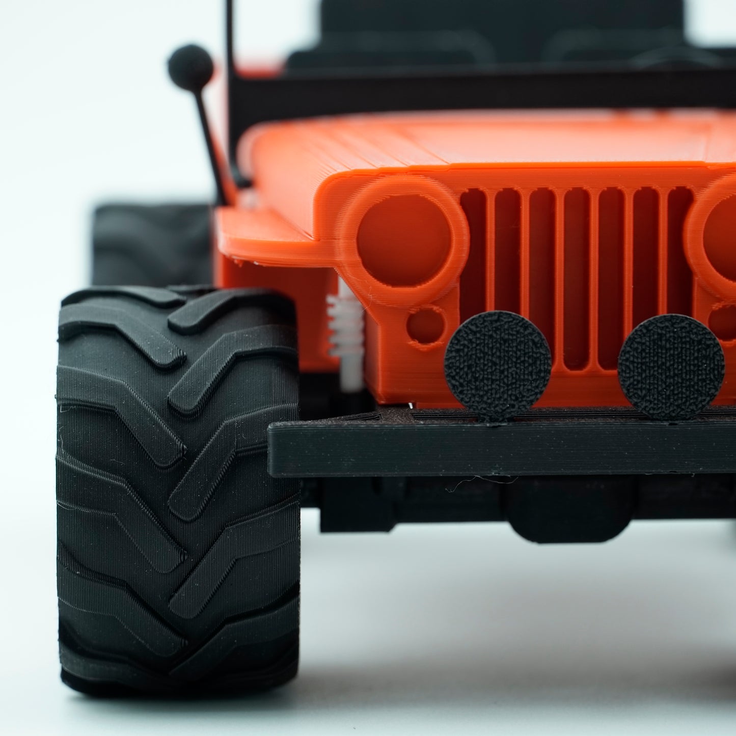 3D Printed Jeep Model Matt Black & Red