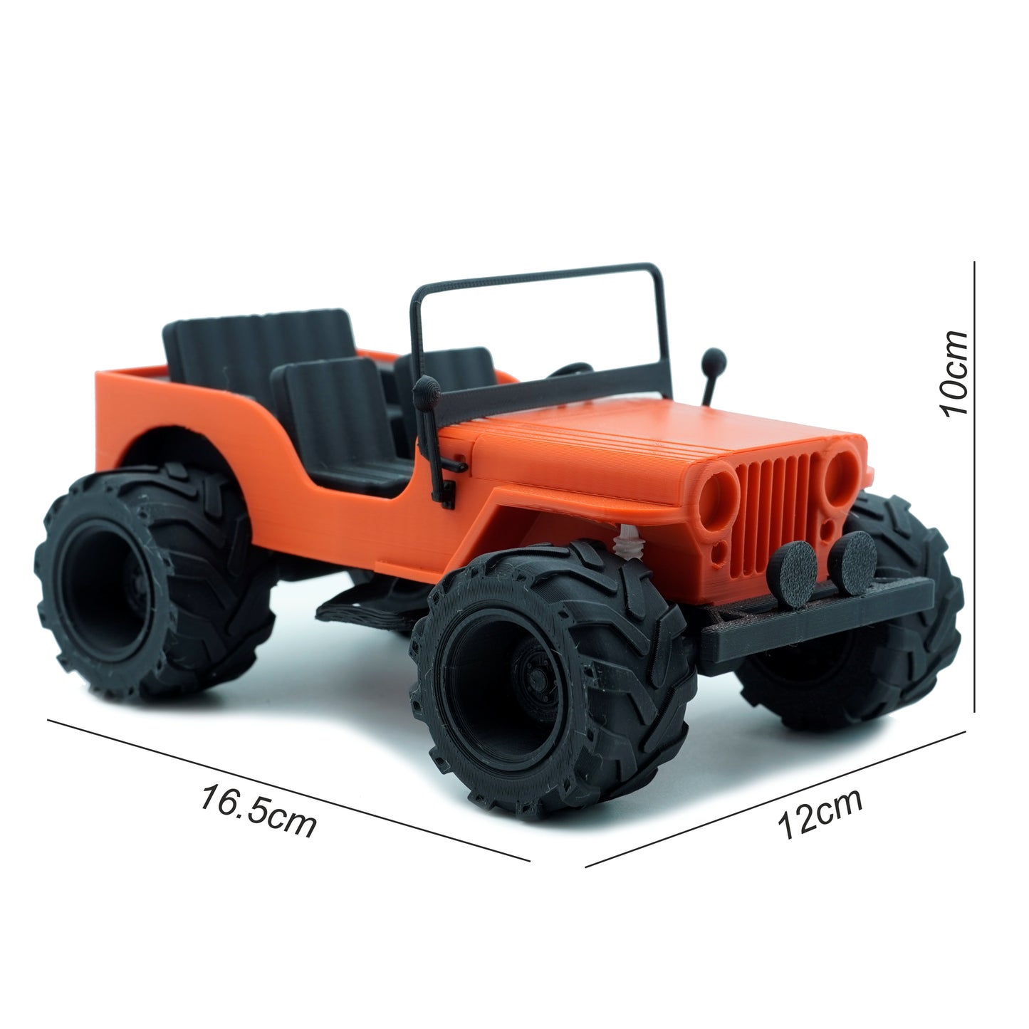 3D Printed Jeep Model Matt Black & Red