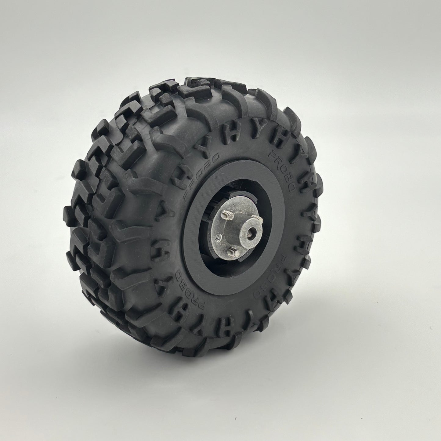 125mm Heavy Duty High Density RC Rubber Wheel With Flange for 6mm Shaft Motors