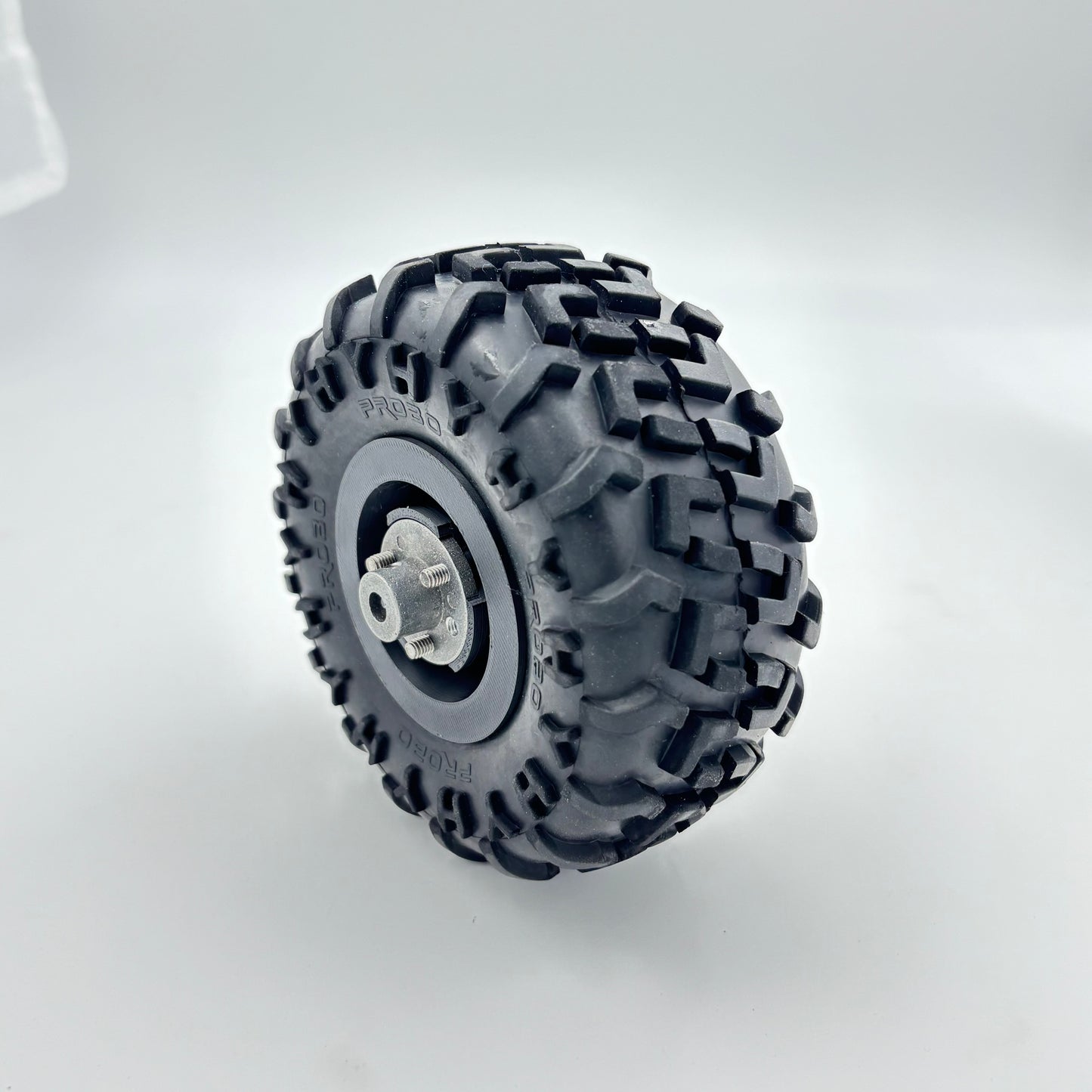 125mm Heavy Duty High Density RC Rubber Wheel With Flange for 6mm Shaft Motors