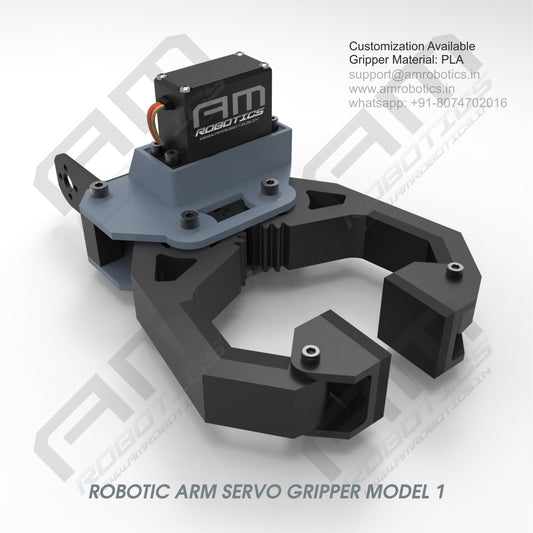 3D Printed Robotic Arm Gripper with MG996R Servo Motor Mount Model 1