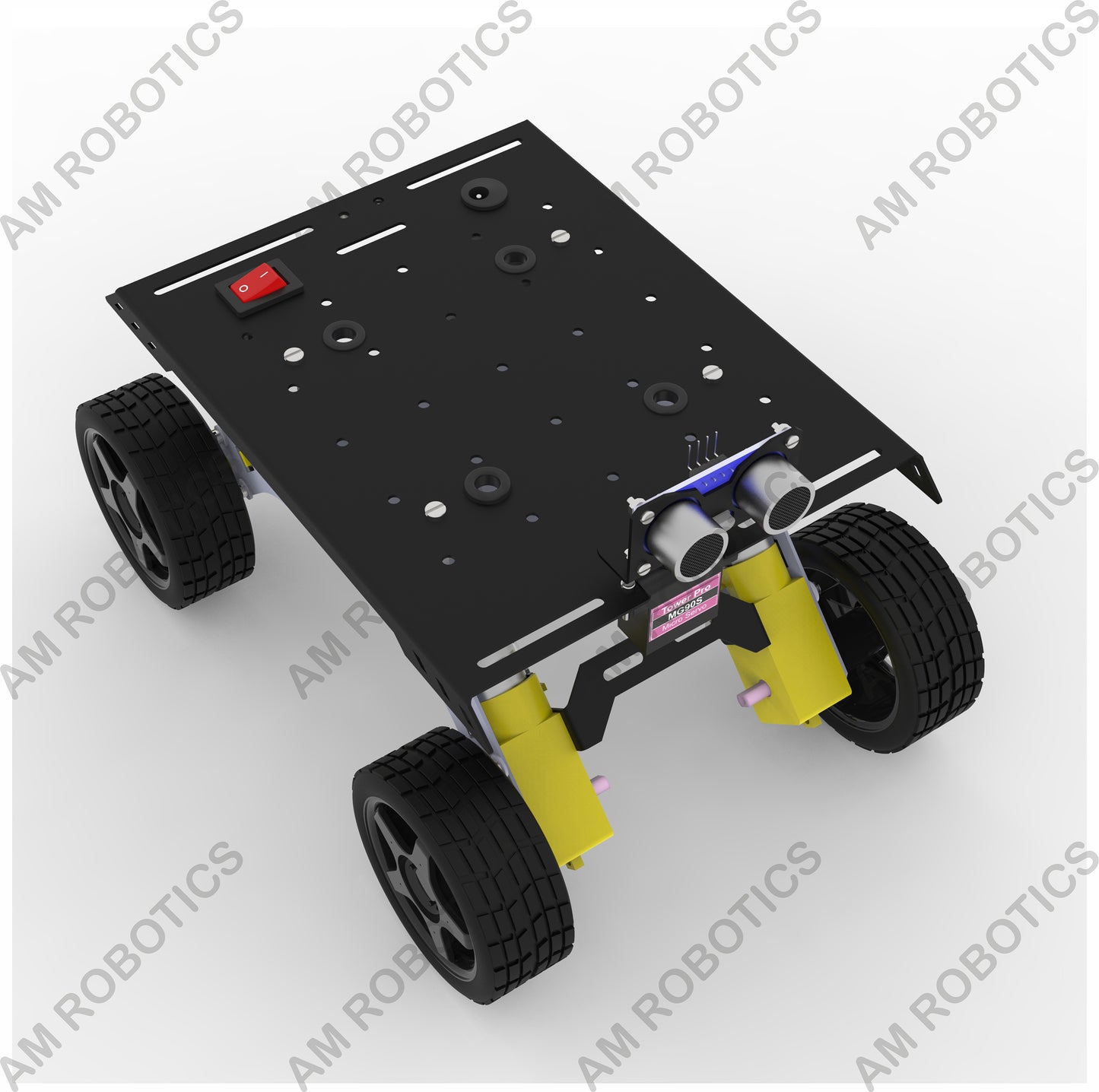 ROVER 4WD BO SERIES 1 METAL CHASSIS DIY KIT MATT BLACK & GRAY