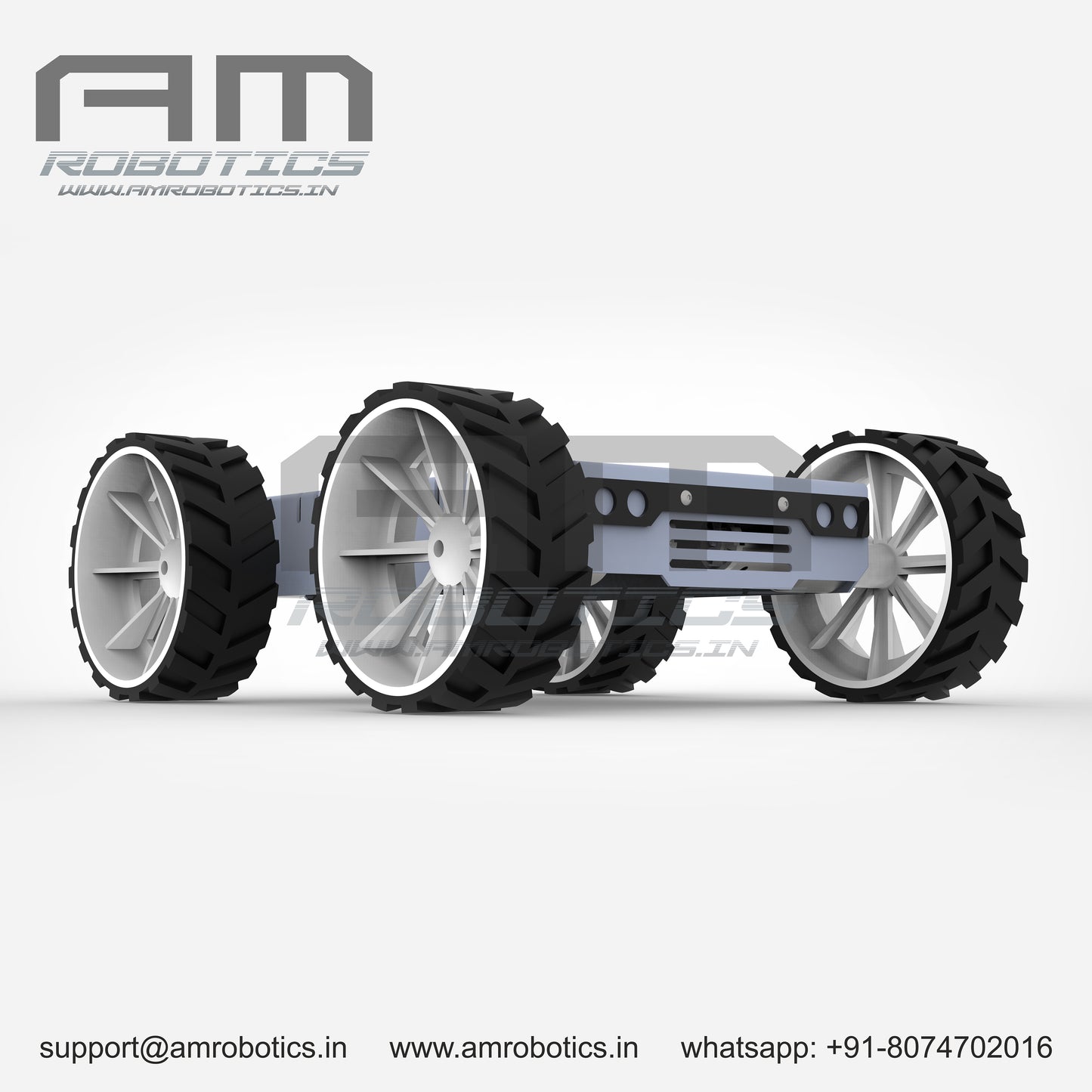 ROVER 4WD JOHNSON SERIES 2 GRAY DIY ROBOTIC METAL CHASSIS KIT