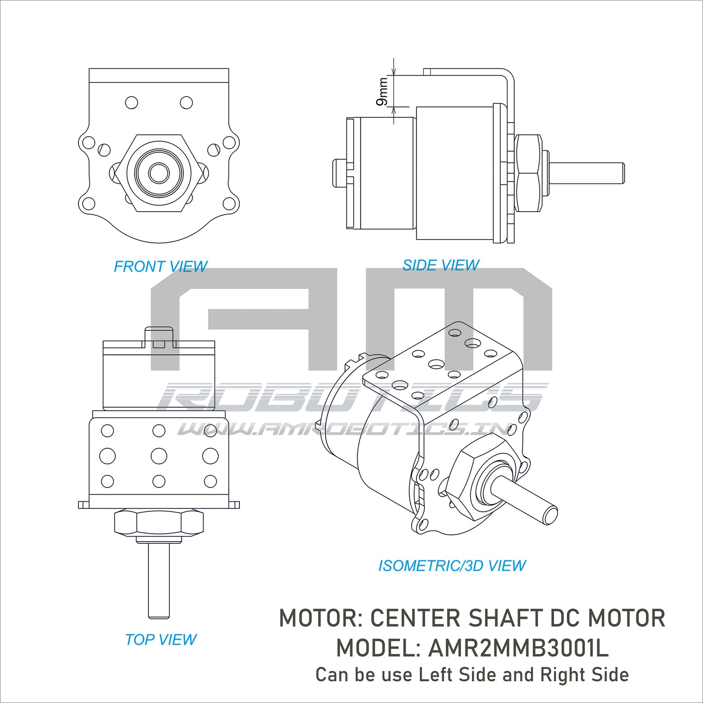 AM ROBOTICS UNIVERSAL DC MOTOR METAL 5 IN 1 CLAMP 2MM THICKNESS FOR JOHNSON MOTOR PACK OF 4 BRACKETS