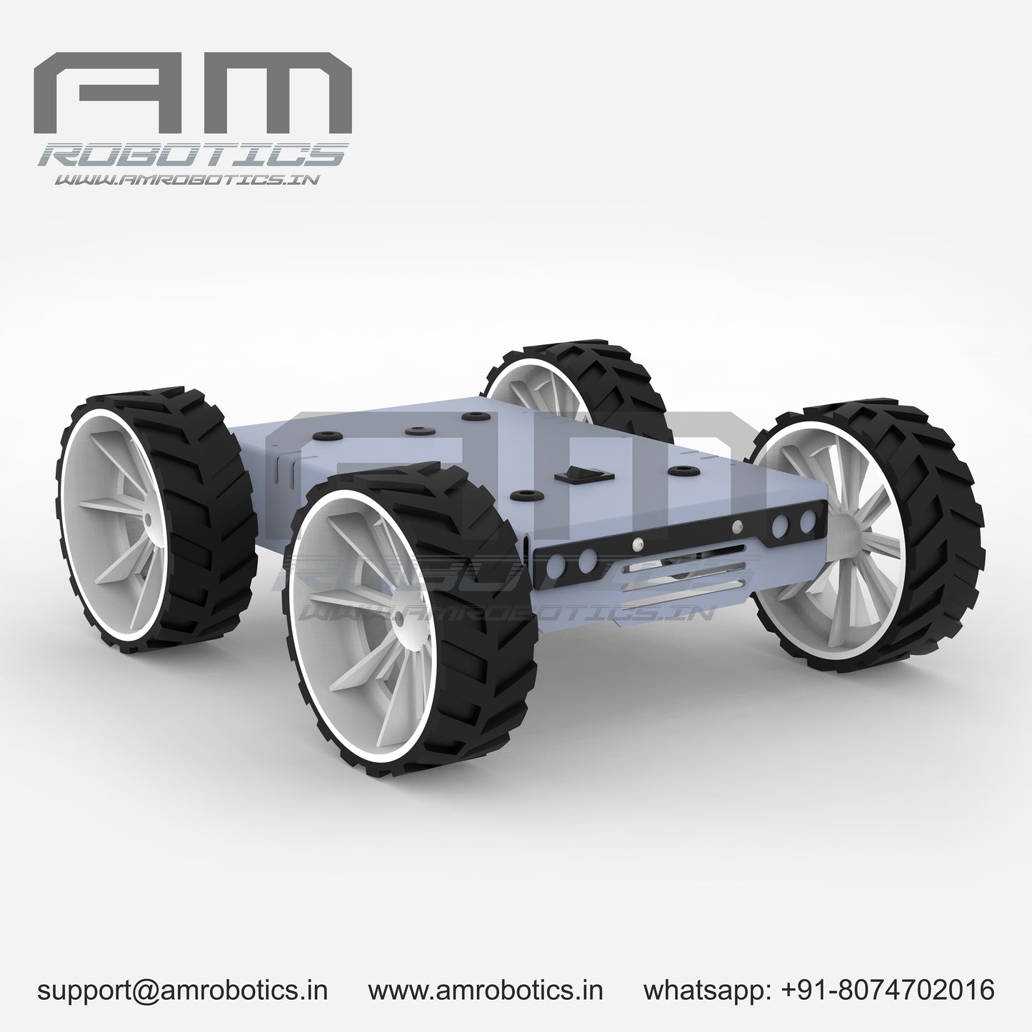 ROVER 4WD JOHNSON SERIES 2 GRAY DIY ROBOTIC METAL CHASSIS KIT