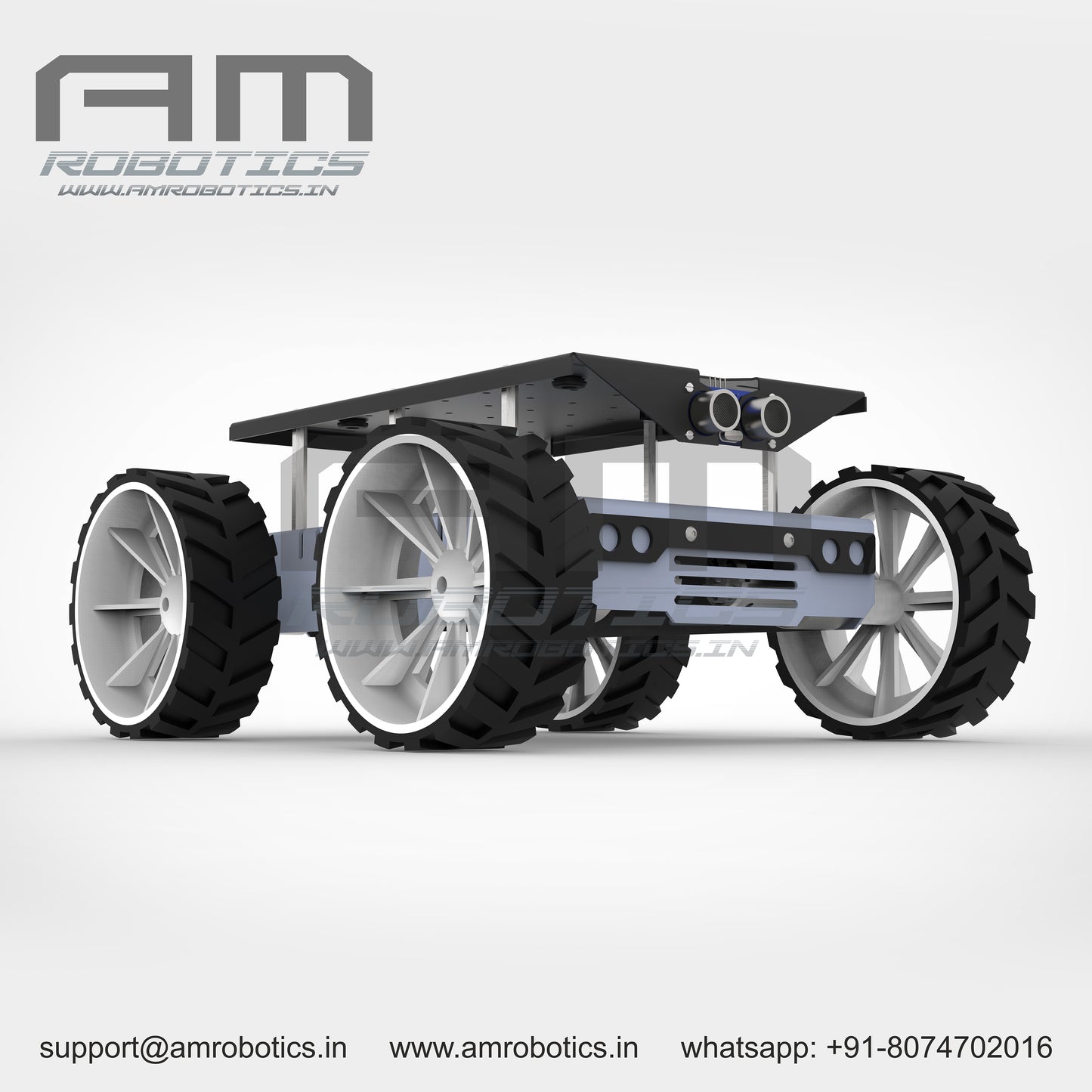 ROVER 4WD JOHNSON SERIES 2 GRAY DIY ROBOTIC METAL CHASSIS KIT