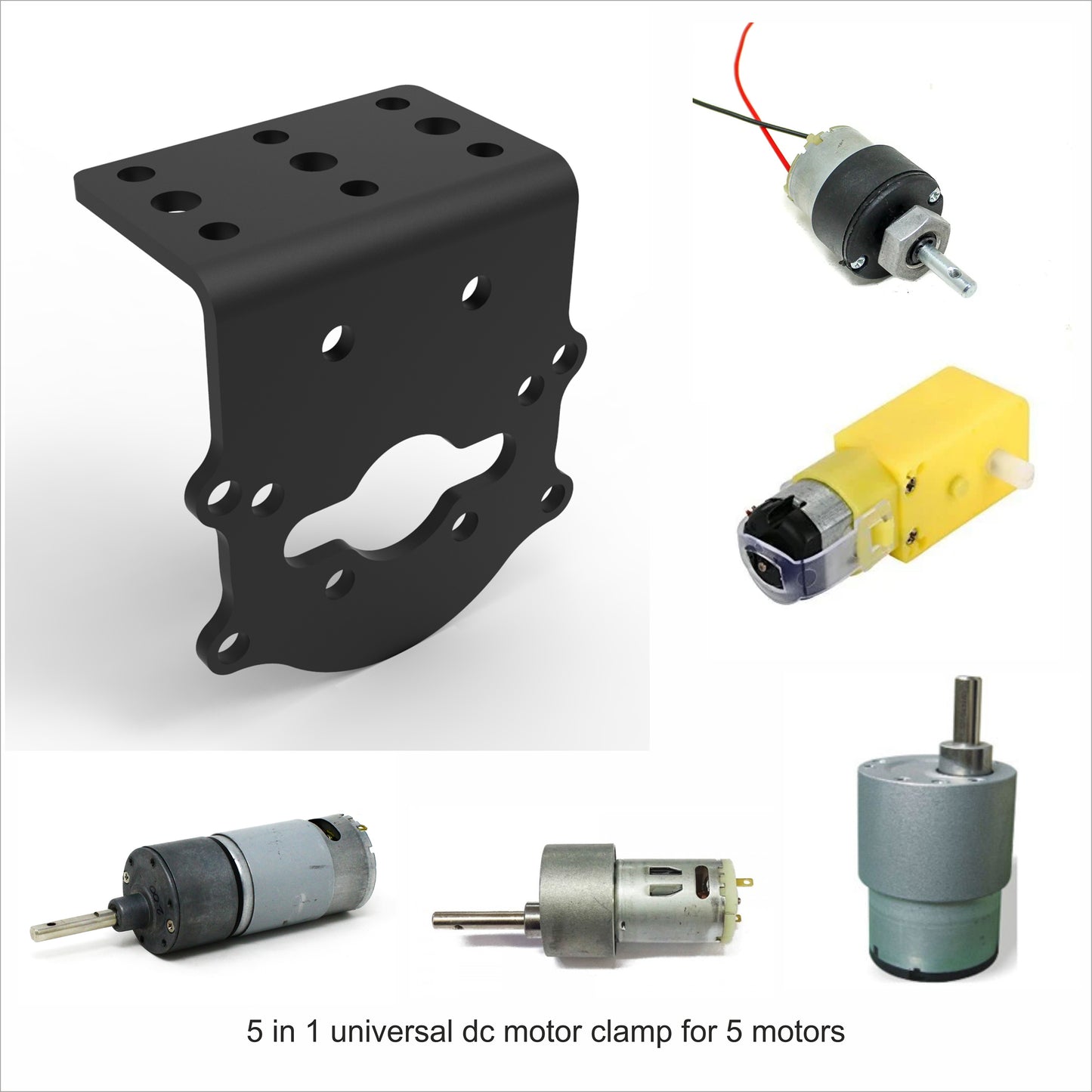 AM ROBOTICS UNIVERSAL DC MOTOR METAL 5 IN 1 CLAMP 2MM THICKNESS FOR JOHNSON MOTOR PACK OF 4 BRACKETS