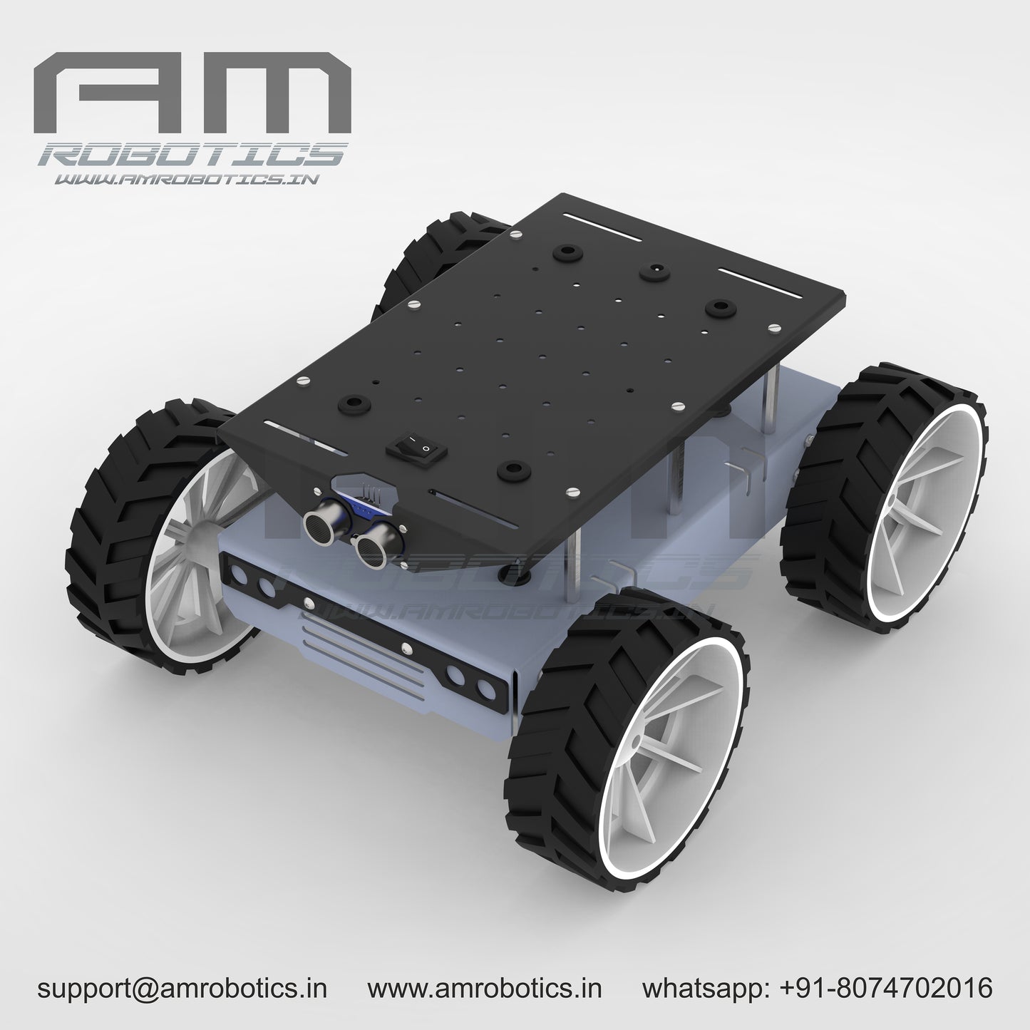 ROVER 4WD JOHNSON SERIES 2 GRAY DIY ROBOTIC METAL CHASSIS KIT