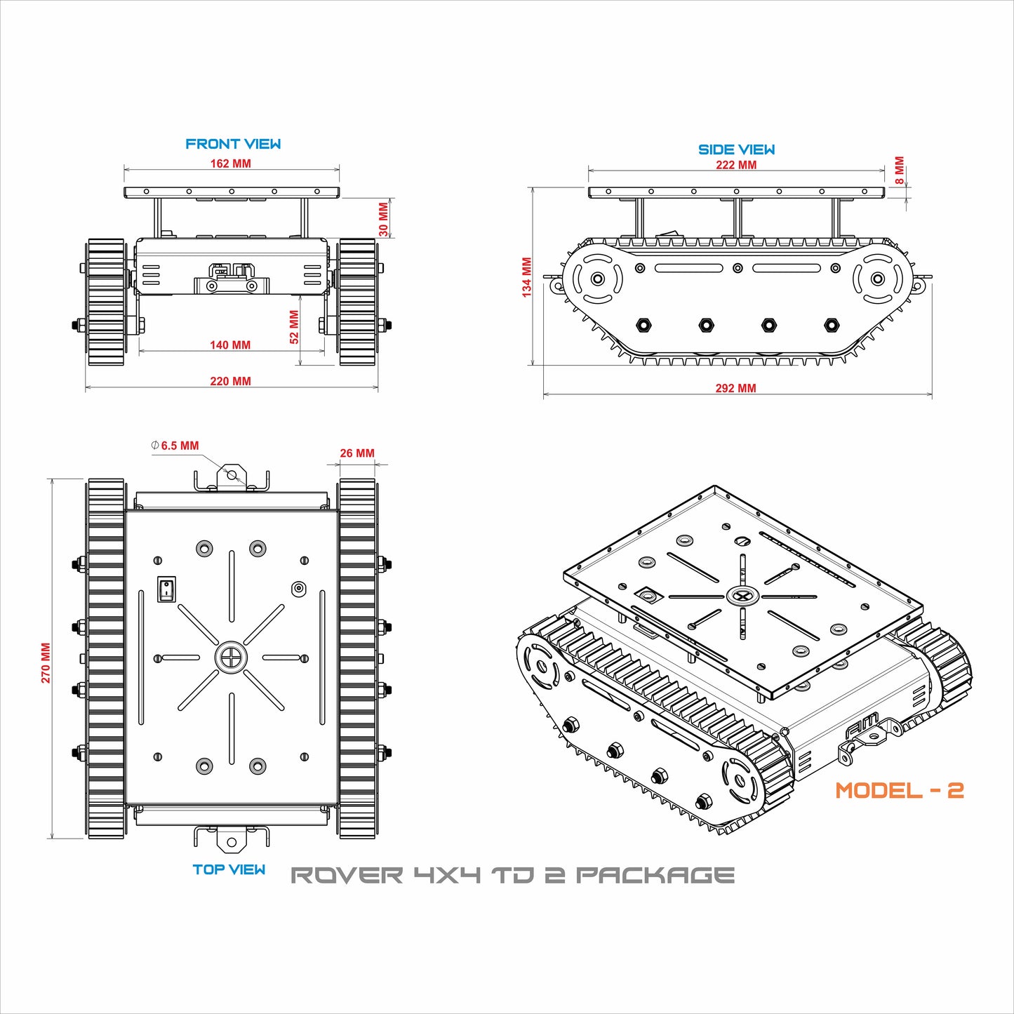 ROVER 4X4TD 2 IN 1 CHASSIS KIT