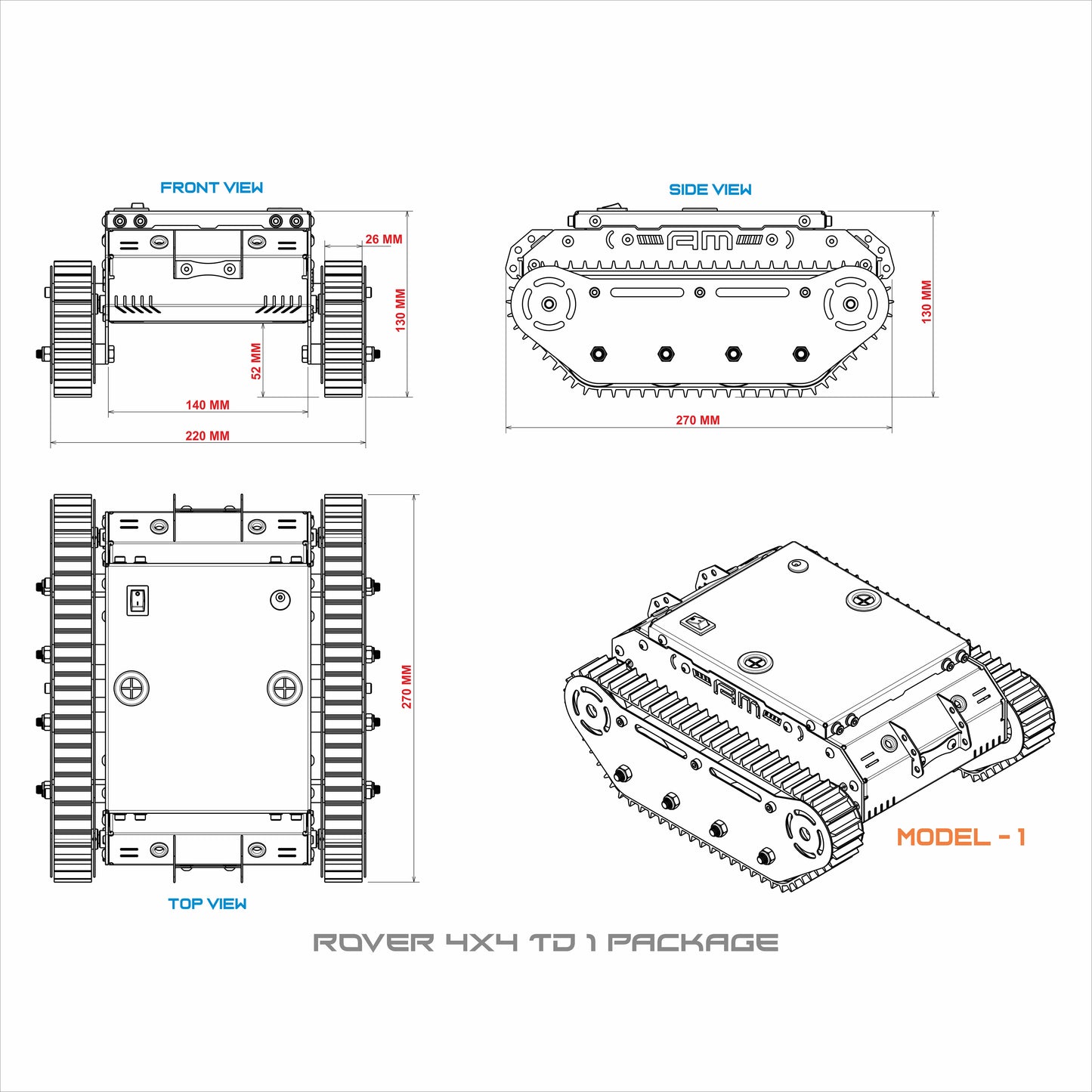 ROVER 4X4TD 2 IN 1 CHASSIS KIT