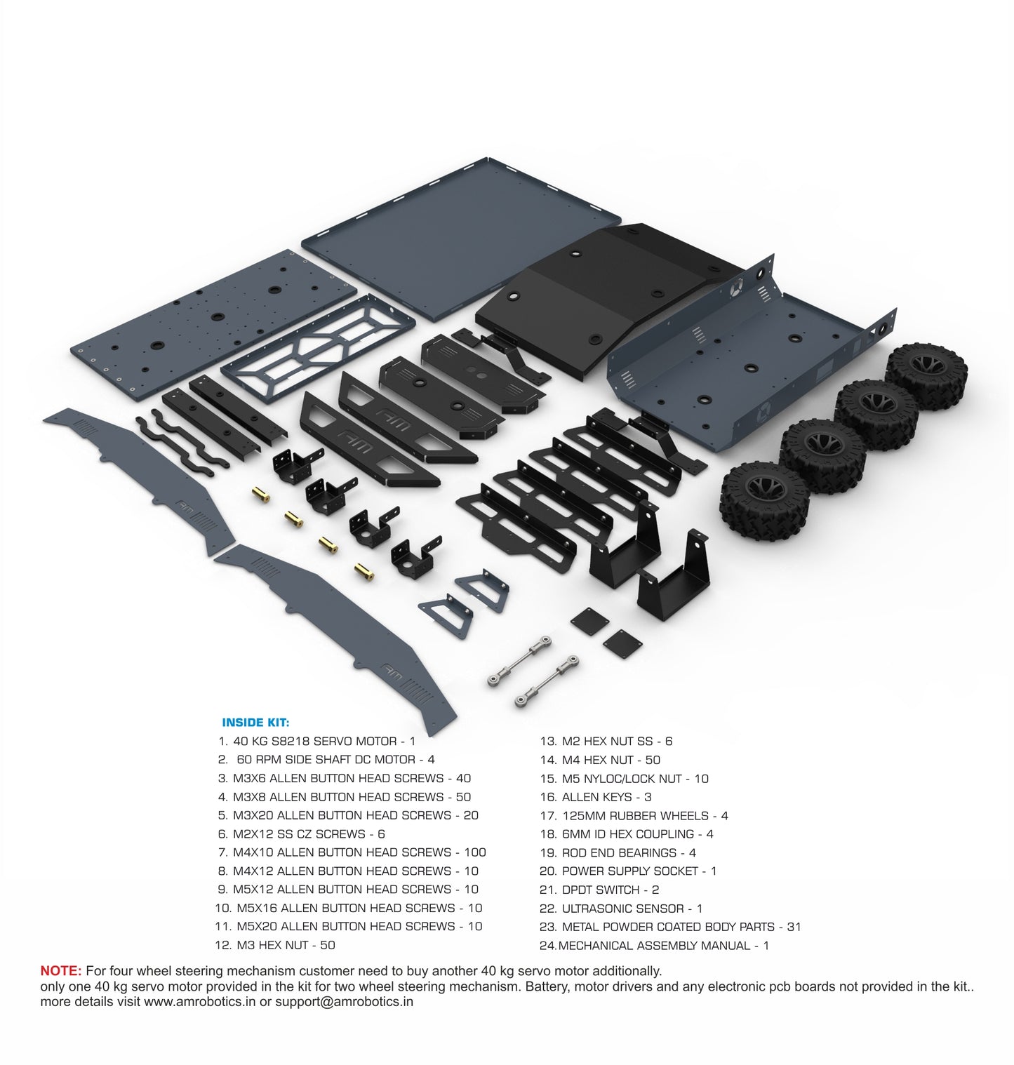 ROVER 4WDXL60R 3-in-1 DO IT YOURSELF CHASSIS KIT